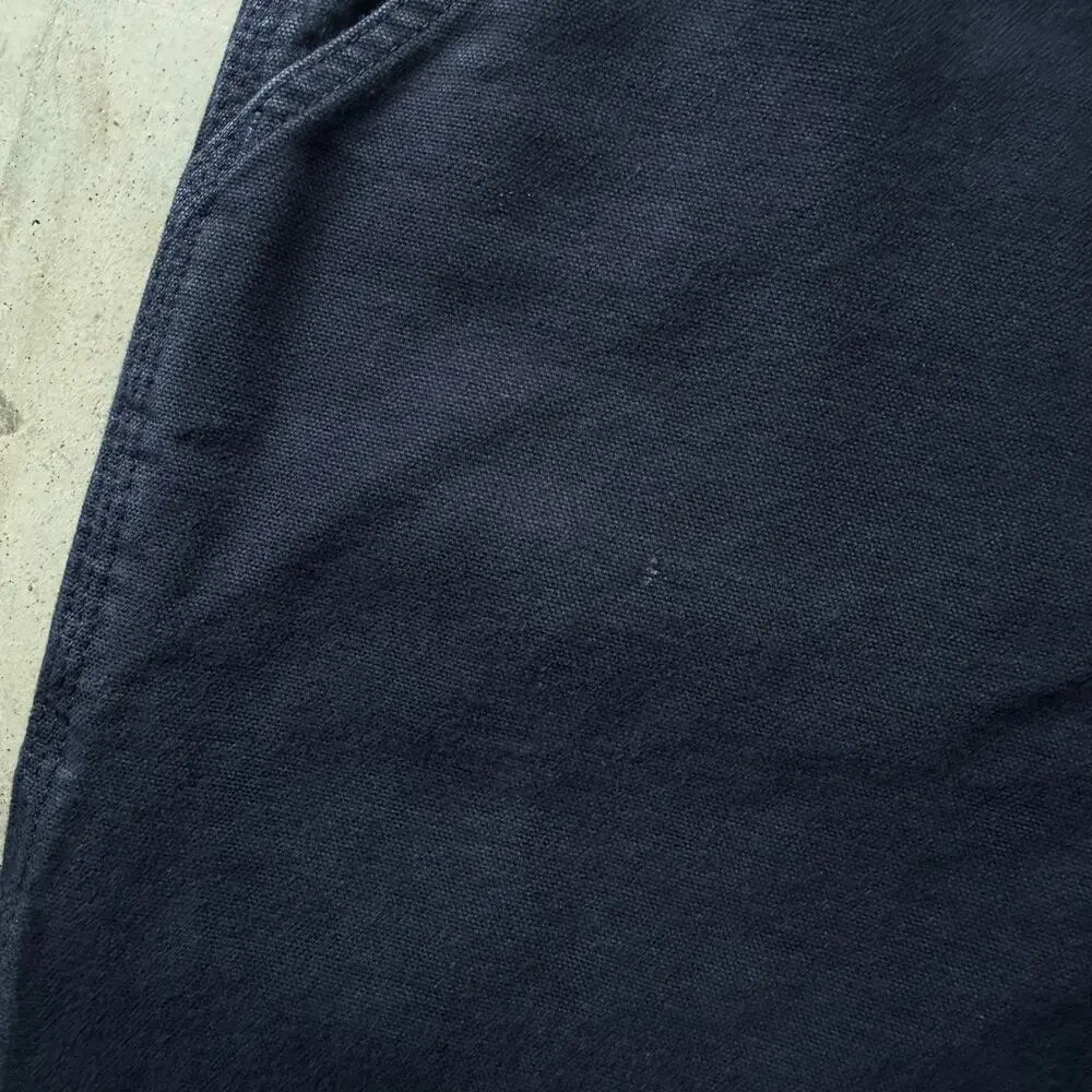 Carhartt Loose Fit Duck Canvas Workwear Utility Navy Carpenter Pants Size 33x34